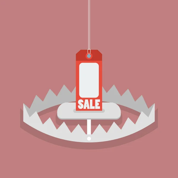 Sale Tag Bear Trap Vector Illustration — Stock Vector