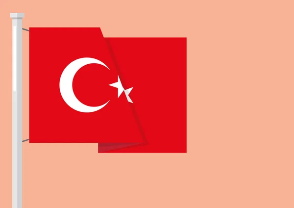 Bandeira Turquia Com Copyspace Ilustração Vetorial —  Vetores de Stock