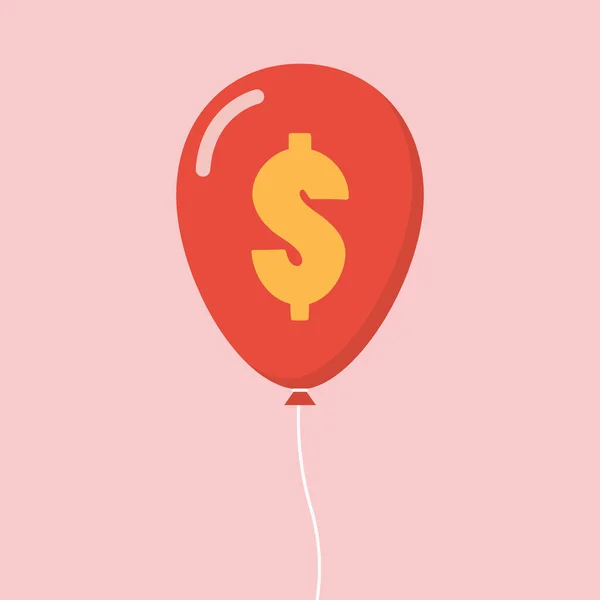 Dollartecken Ballong Affärs Concept Vektorillustration — Stock vektor