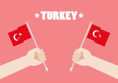 Türkiye kadar Holding eller ile Türkiye'nin Cumhuriyet Bayramı işaretler. Vektör çizim