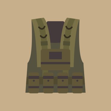 Kurşun geçirmez yelek askeri teçhizat. Vektör çizim