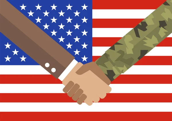 Serrez Main Homme Affaires Soldat Illustration Vectorielle — Image vectorielle