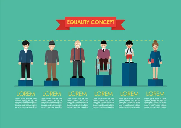 Infografía Del Concepto Igualdad Social Ilustración Vectorial — Archivo Imágenes Vectoriales