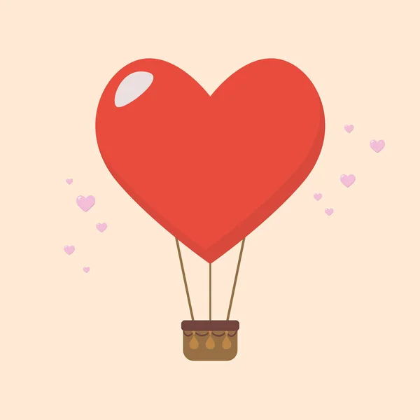 Μεγάλη Καρδιά Μπαλόνι Εικονογράφηση Διάνυσμα — Διανυσματικό Αρχείο