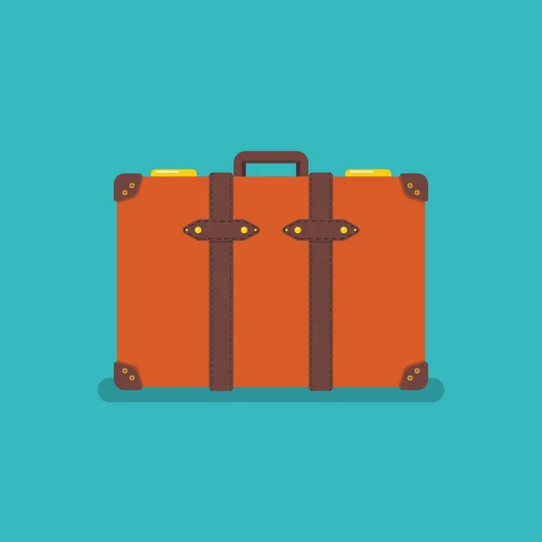 Vintage Orange Suitcase Vector Illustration — Stock Vector