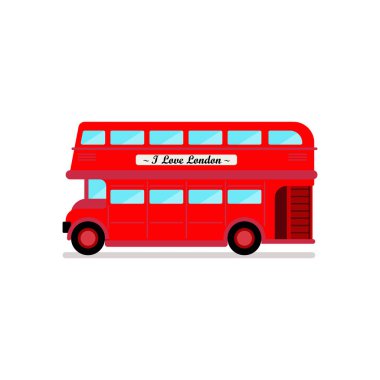 Londra şehir otobüs vektör çizim. Beyaz arka plan üzerinde izole