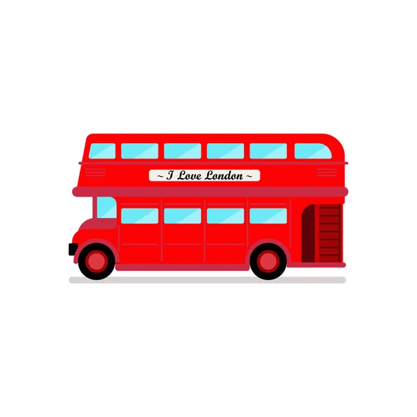 Londra Şehir Otobüs Vektör Çizim Beyaz Arka Plan Üzerinde Izole — Stok Vektör