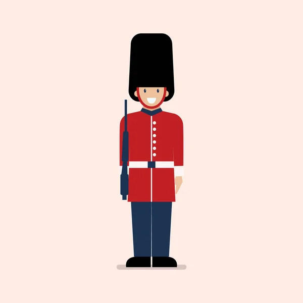Солдат Британской Армии Векторная Иллюстрация Плоского Стиля — стоковый вектор