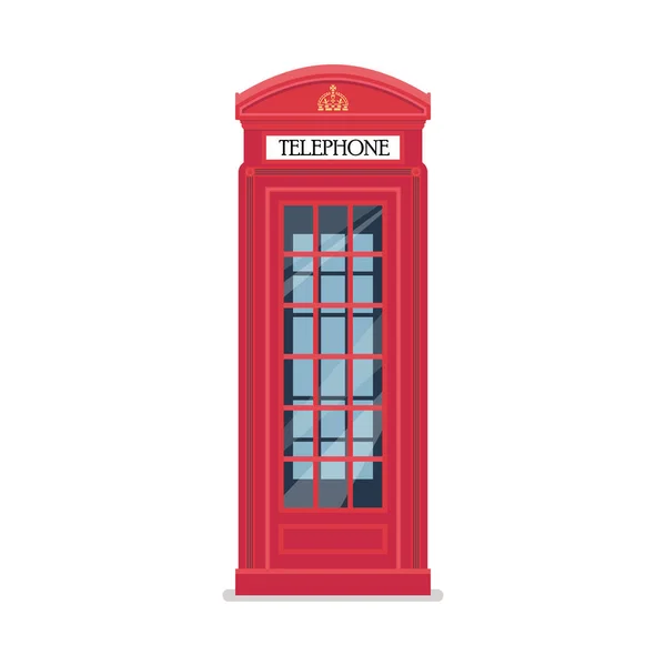 London Röd Telefonkiosk Vektorillustration — Stock vektor