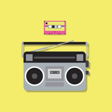 Retro radyo çalar ve kaset