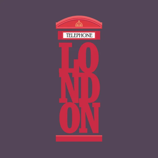 London röd telefon kiosk affisch design — Stock vektor