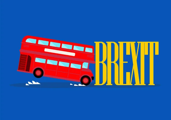 Autobús de la ciudad de Londres estrellarse con brexit palabra — Archivo Imágenes Vectoriales