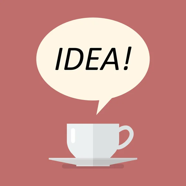 Taza de café con burbuja idea — Vector de stock