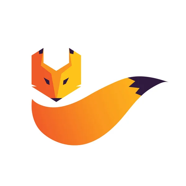 Logo Foxovy hlavy a ocasu — Stockový vektor