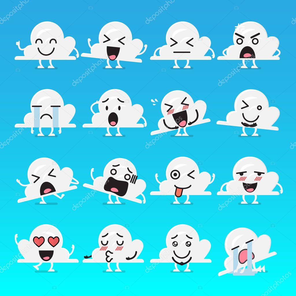 Cloud character emoji set