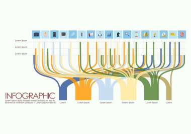 Dal ağacı çubuğu infografik şablonu