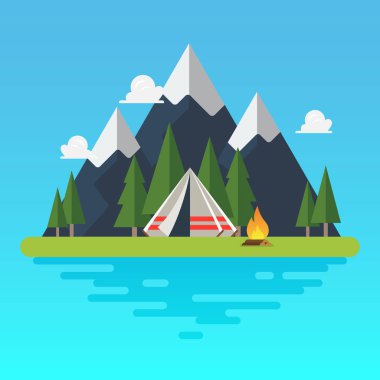 Peyzajlı kamp çadırı