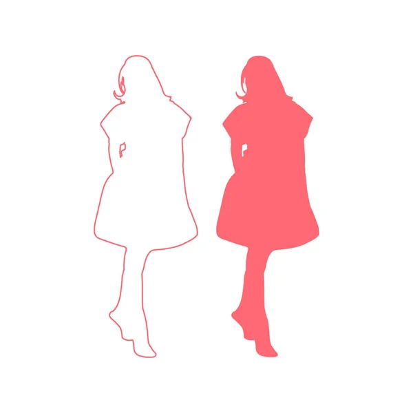 Vector illustration of female silhouette — Stock Vector