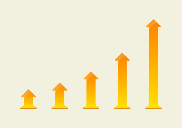 Growing up arrow chart — Stock Vector