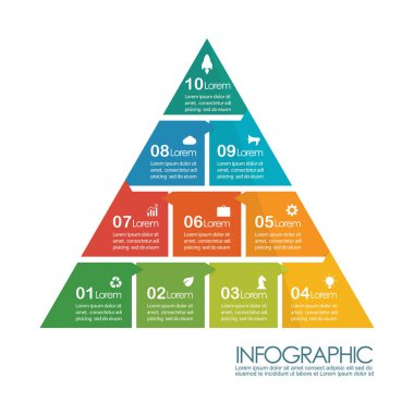 Piramit infografik grafik şablonu