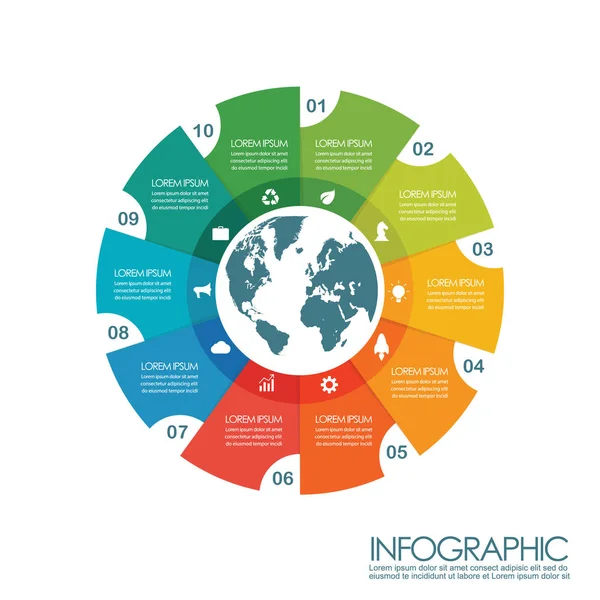 Infographic πρότυπο γραφήματος — Διανυσματικό Αρχείο