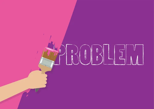 Pintura a mano para cubrir problemas — Vector de stock