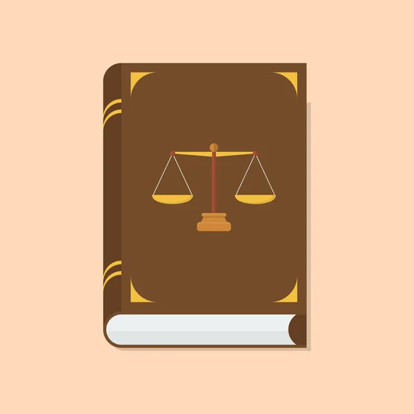 Law Justice Book Icon Scales Justice Book Cover Vector Illustration — Διανυσματικό Αρχείο