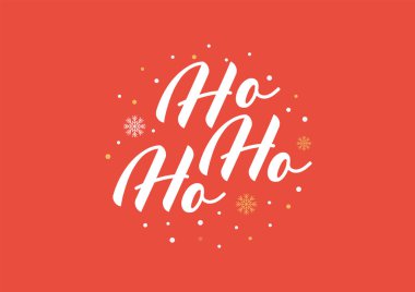 Ho-Ho-Ho Noel vektör tebrik kartı. Vektör illüstrasyonu