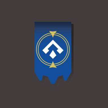 Modern sembollü Blue Banner. vektör illüstrasyonu