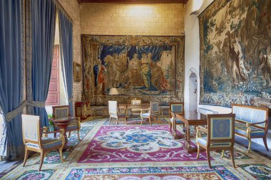 Inside the Royal Palace of La Almudaina, in Majorca, Spain clipart