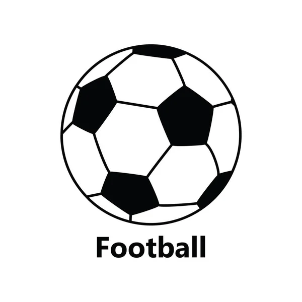 Icono Bola Negro Título Fútbol Fondo Blanco — Vector de stock