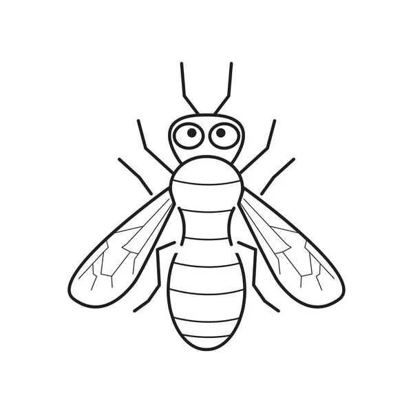 Pszczoła Symbol Białym Tle Udaru Mózgu — Wektor stockowy