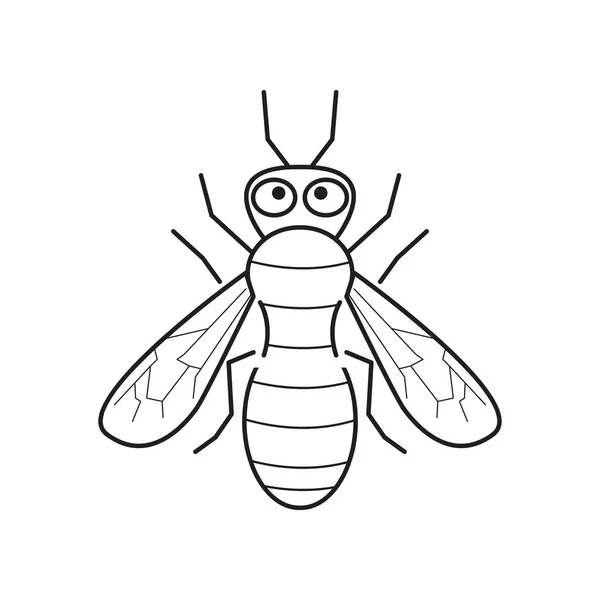 Symbole Abeille Sur Fond Blanc Course — Image vectorielle