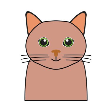 renkli beyaz arka plan beyaz şirin kedi sembolü