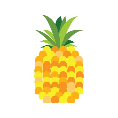 Beyaz arka plan rengi farklı ananas siyah sembolü