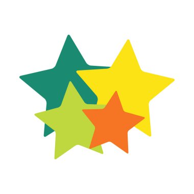 Aile logo birlikte beyaz zemin üzerine çok renkli yıldız