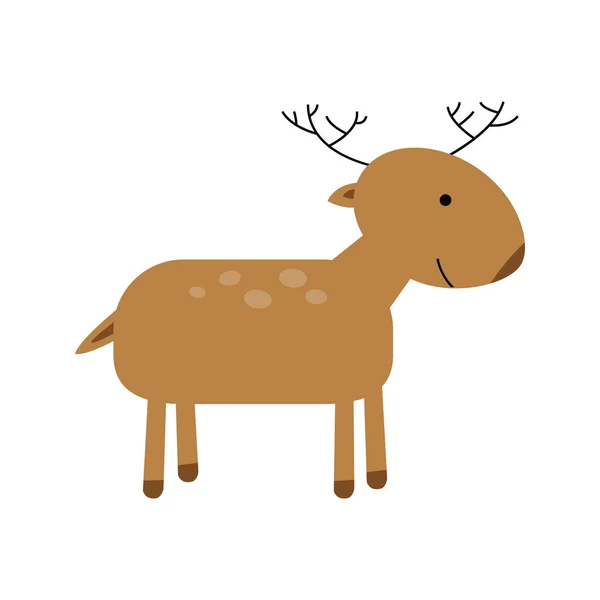 Simples Engraçado Cervo Preencher Sinal Símbolo Fundo Branco — Vetor de Stock