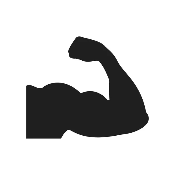 Muscle Icon White Background Black — Stock Vector