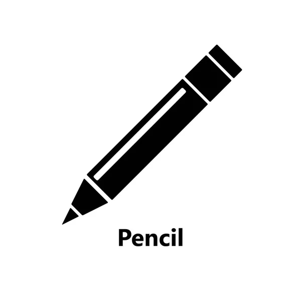 Ołówek Pojedynczej Ikony Czarno Białym Tle Tytuł — Wektor stockowy