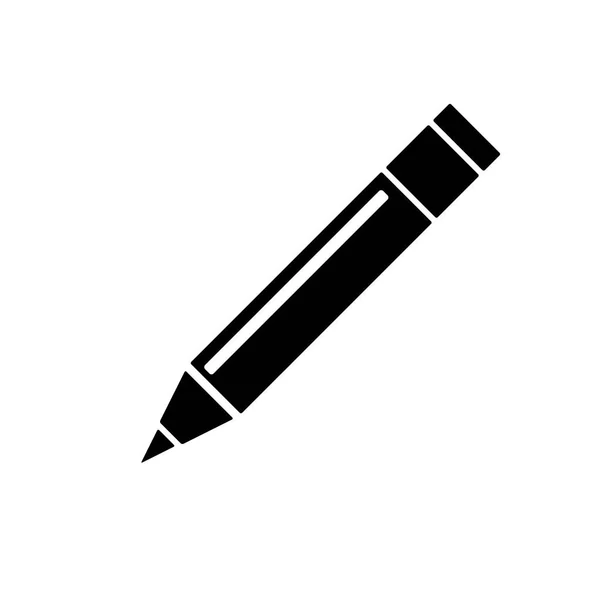 Pencil Single Icon Black White Background — Stock Vector