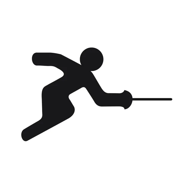 Símbolo Del Logotipo Esgrima Fondo Blanco Atletismo — Vector de stock