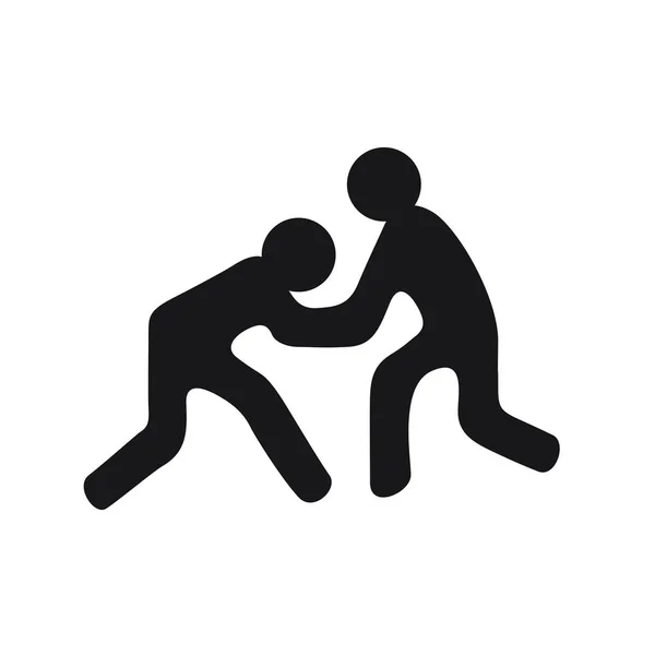 Estilo Libre Lucha Libre Logotipo Símbolo Fondo Blanco Atletismo — Vector de stock