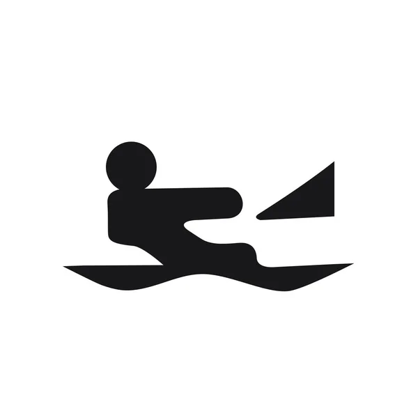 Logo Vela Simbolo Sulla Barca Sullo Sfondo Bianco Atletica — Vettoriale Stock