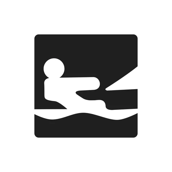 Symbol Čtvercové Logo Plavba Lodi Bílém Pozadí Atletiky — Stockový vektor