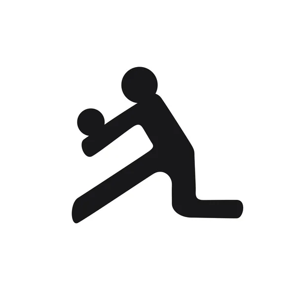Volleybal Zwart Logo Symbool Witte Achtergrond Eenvoudige Man Met Bal — Stockvector