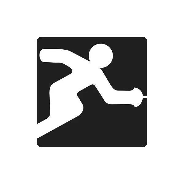Fencing Square Logo Symbol White Background Athletics — Stock Vector