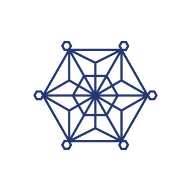 Beyaz arka plan simetrik dimond simgesine büyük kar tanesi