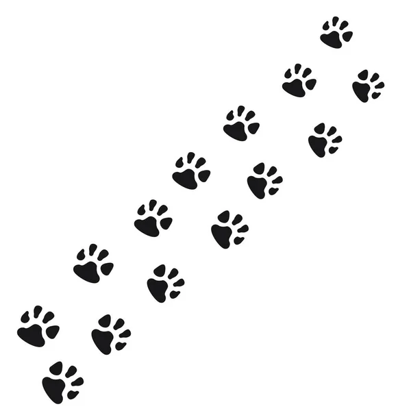 白い背景の上の犬道の足 — ストックベクタ