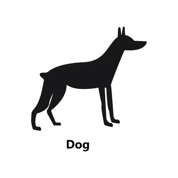 白地ロゴ本文犬のシンボル単純なストローク — ストックベクタ