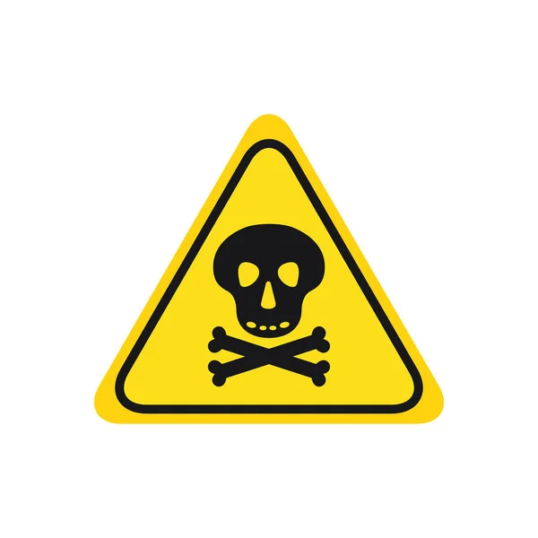 Crâne Avec Icône Noire Danger Haute Tension Sur Triangle Fond — Image vectorielle